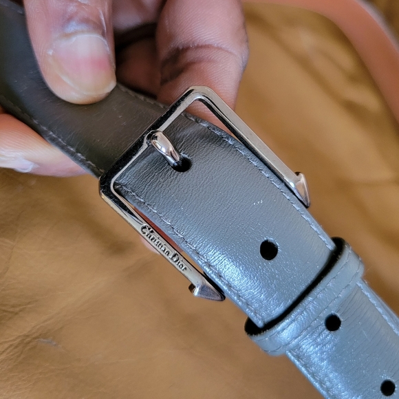 Christian Dior Women's Grey Leather Belt Size 36 - Picture 6 of 6